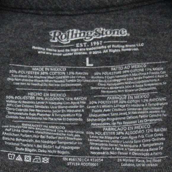 Rolling Stone Men's T-shirt w/ Red Velvet Letters - Picture 6 of 7